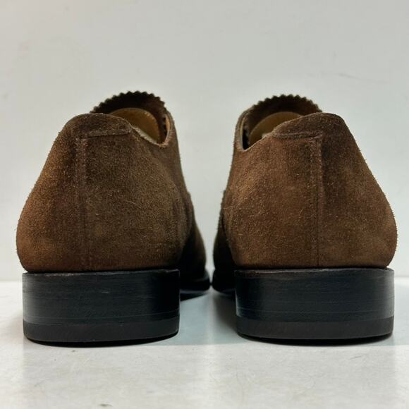 NEW HEELS Morjas The Oxford Snuff Suede Cap Toe Handmade in Spain US 11.5 - Picture 7 of 13